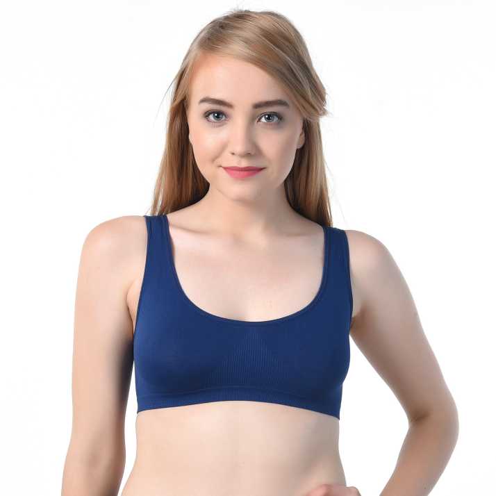 Fabme Women's Navy Blue Full Coverage, , Non-Padded Non-Wired  Bra