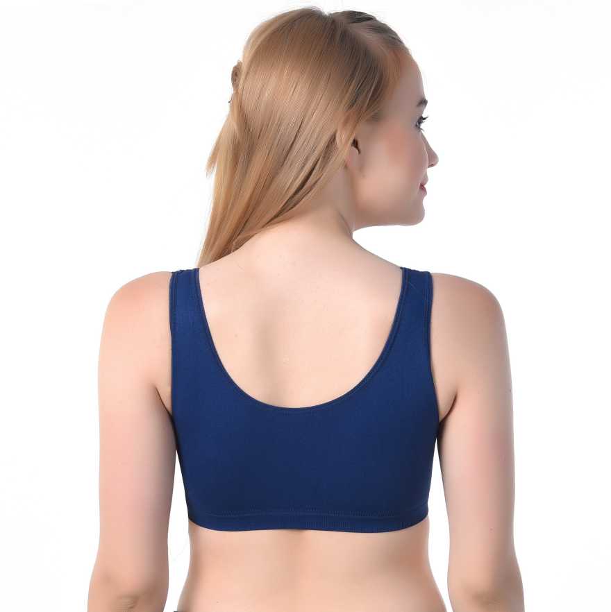 Fabme Women's Navy Blue Full Coverage, , Non-Padded Non-Wired  Bra