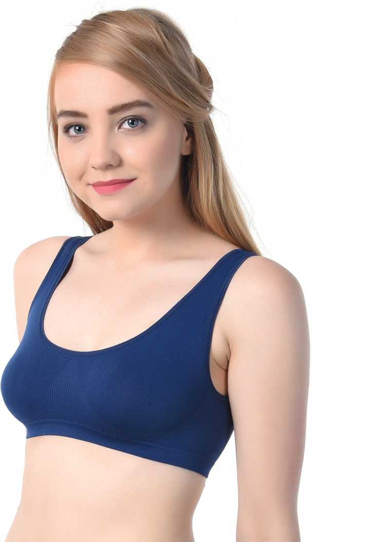 Fabme Women's Navy Blue Full Coverage, , Non-Padded Non-Wired  Bra