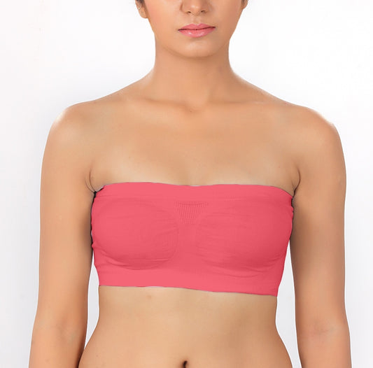 Fabme Women's Peach Strapless , , Non-Padded Non-Wired  Bra